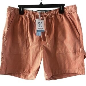 NEW Women's Sovereign Code SZ Large Cargo Cord Shorts Coral Adjustable Waistband